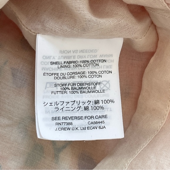 J. Crew Button Front Cotton Poplin Sundress, size 0, abstract floral - Picture 10 of 10